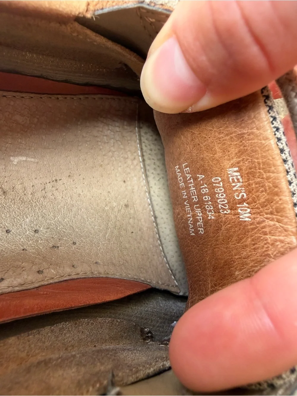 Sperry Top Slider Tan Leather Boat Shoes Men’s Size 10M
